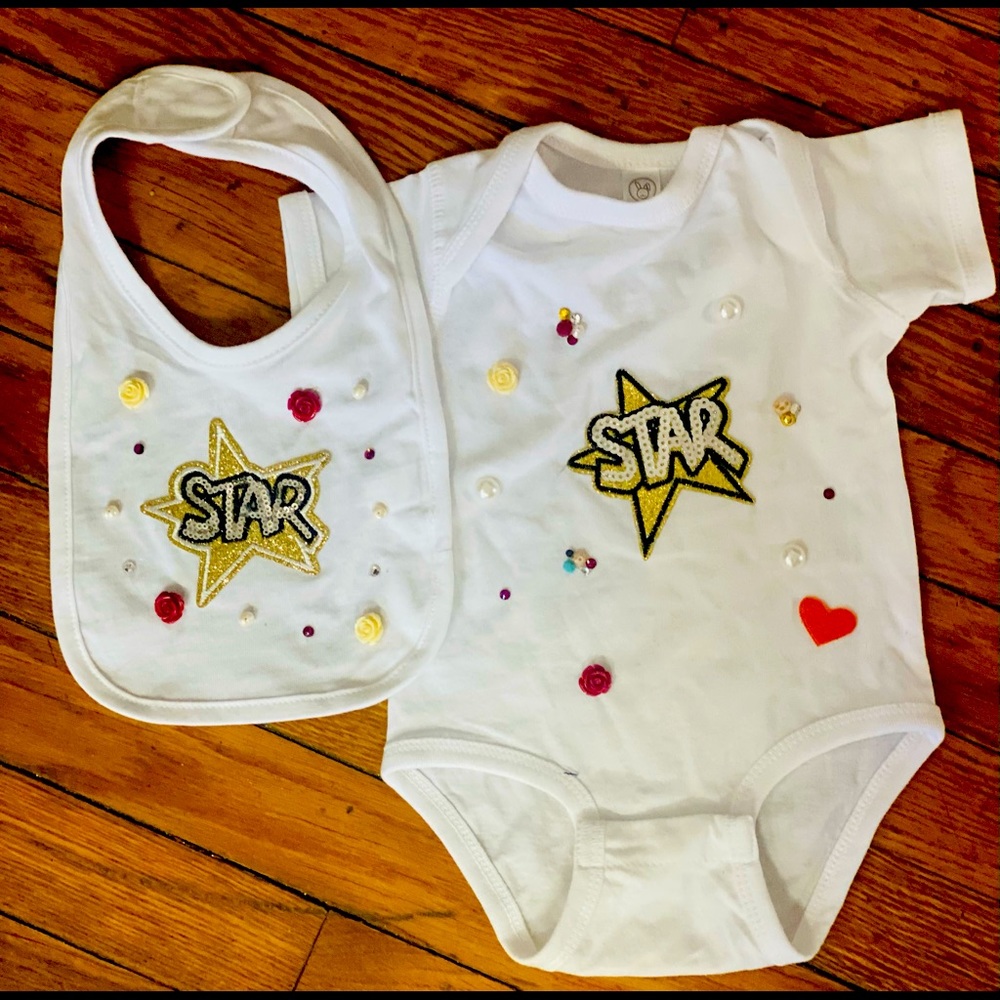 Handmade onesie & bib set